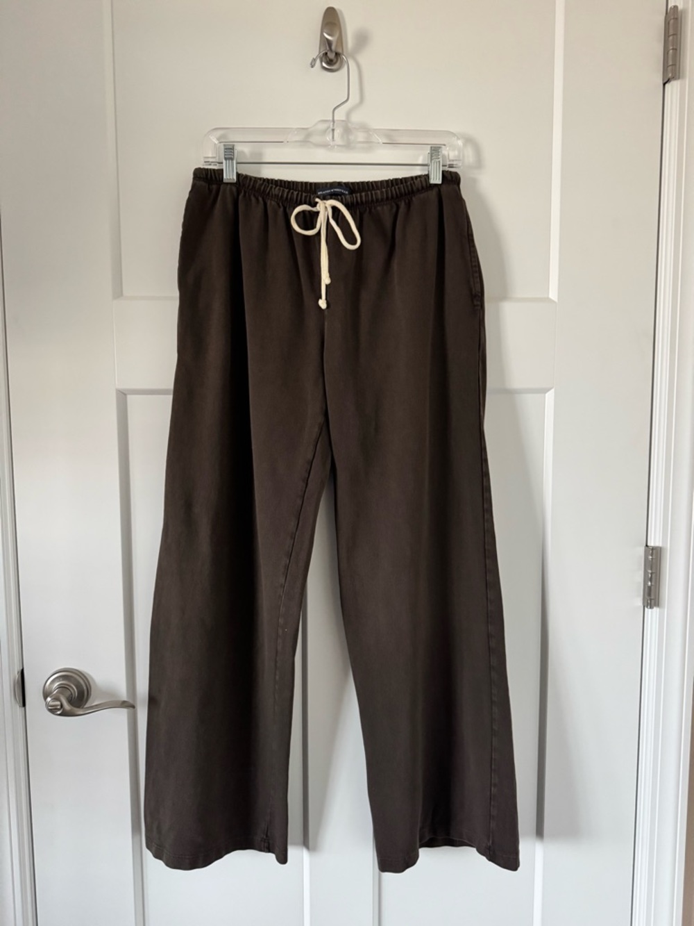Brandy Melville Anastasia Tie Sweatpants Drawstring Heather Brown Size S, OS